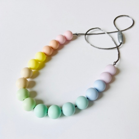Mama Knows Pastel Rainbow Round Beads Teething Necklace (18)