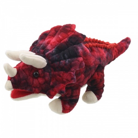 The Puppet Company - Baby Dino Triceratops Puppet (Red)