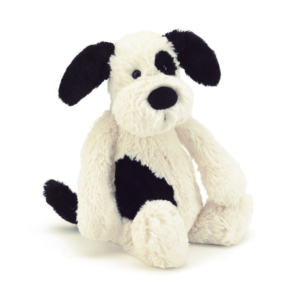 Jellycat Bashful Black and Cream Puppy