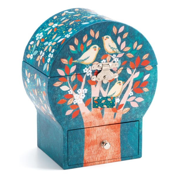 DJECO Musical Jewelry Box For Kids – Night Singing Treasure Box With Mirror