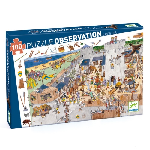 Djeco Observation Puzzle - Fortified Castle 100 Pieces DJ07503