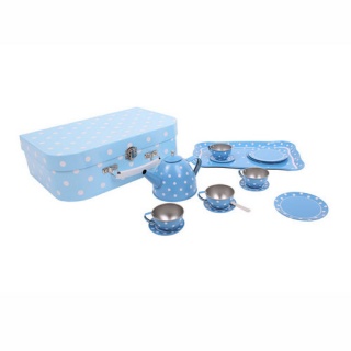 Bigjigs Blue Polka Dot Tin Tea Set
