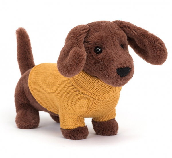 Jellycat Sweater Sausage Dog Yellow